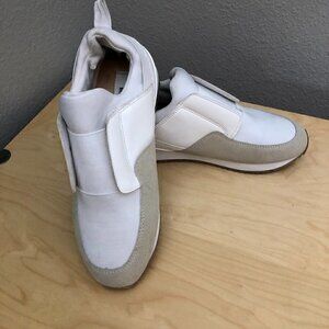MATT & NAT White & Tan Slip On Sneakers Women's size 5